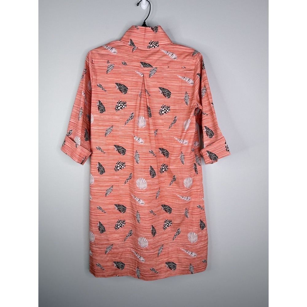 Holly Shae Arden Mini Dress in Coral Shell Grasscloth XS/S Coastal Beach Resort - Picture 6 of 7